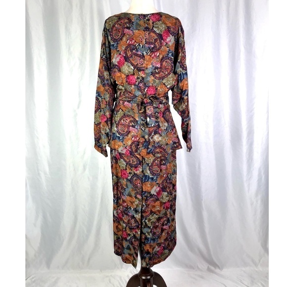 Vintage 1980s 80s Marvin Singer for Depeche Mode silk dress floral paisley 8/38 - Picture 7 of 12